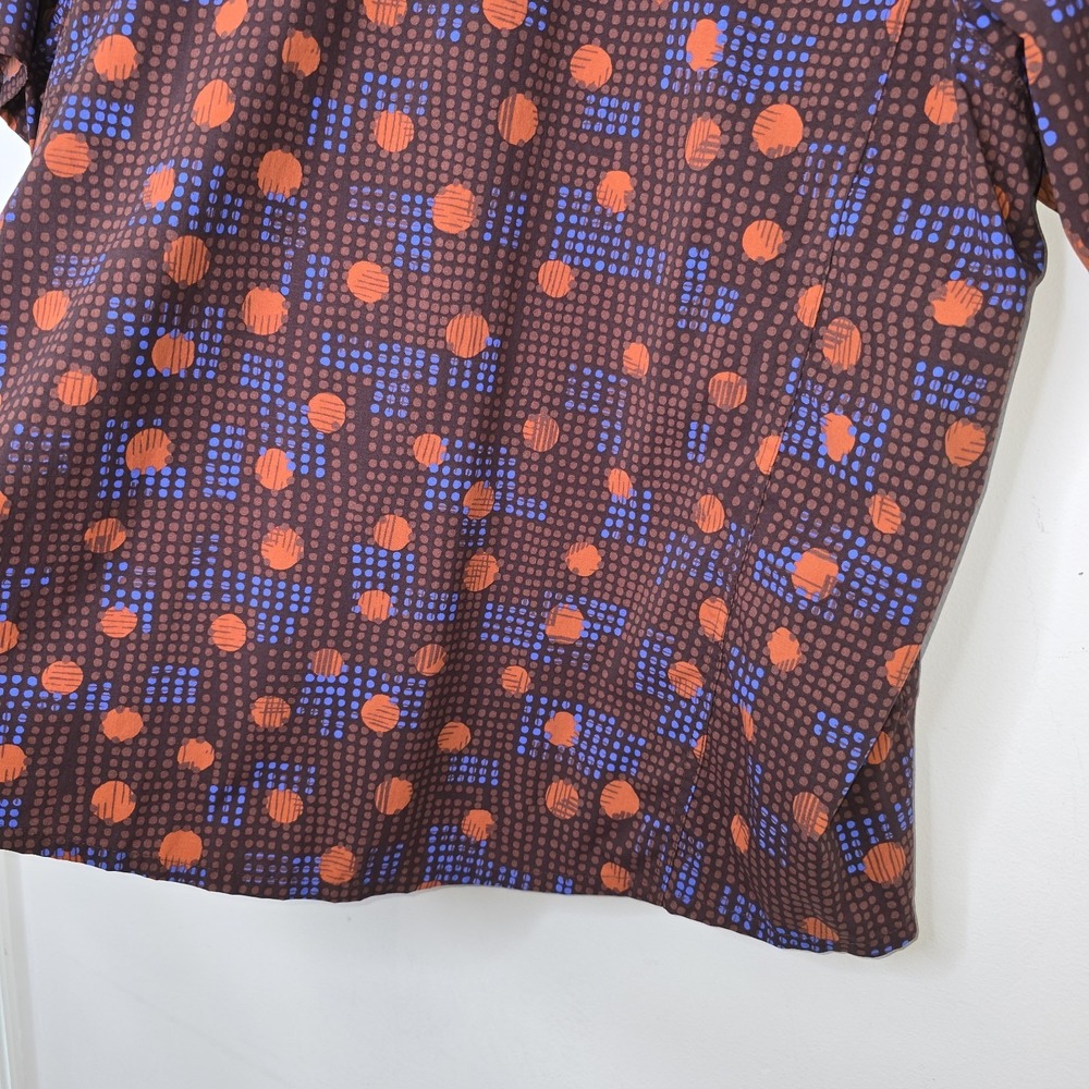 REI COOP Trailmade Shirt Popover Womens Size 1XL Pocket Brown Dots Short Sleeve - Picture 5 of 9